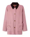 Blazé Milano Mystere Clelia Corduroy-trimmed Wool And Cashmere-blend Jacket In Pink