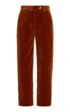 Blazé Milano Nana Cotton-velvet Pants In Orange