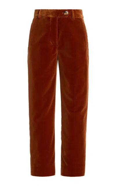 Blazé Milano Nana Cotton-velvet Pants In Orange