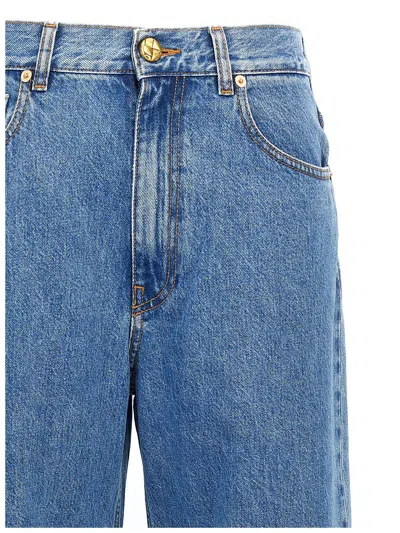 Blazé Milano Blue Cotton Jeans With Orange Embroidery