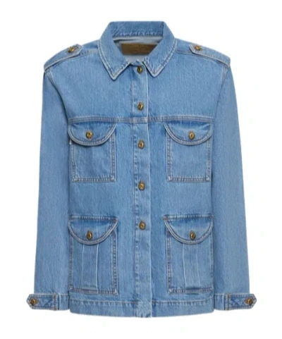 Blazé Milano Blaze Milano Nariida Maya Safari Jacket In Denim In Blue