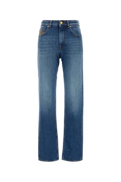 Blazé Milano Nariida Norico Straight High Rise Jeans In Blue