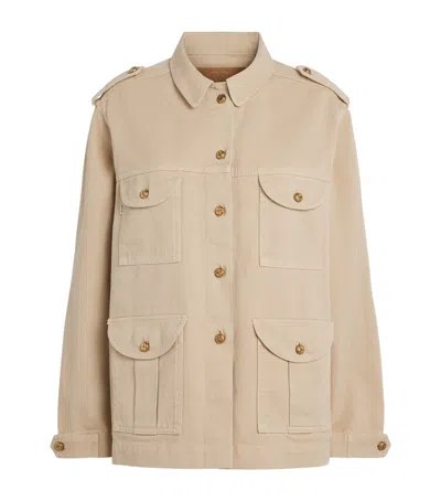 Blazé Milano Nariida Sahariana Denim Jacket In Neutral