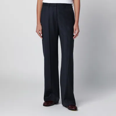 Blazé Milano Blaze Milano Navy Blue Prince Of Wales Pattern Lundy Trousers In Wool In Animal Print