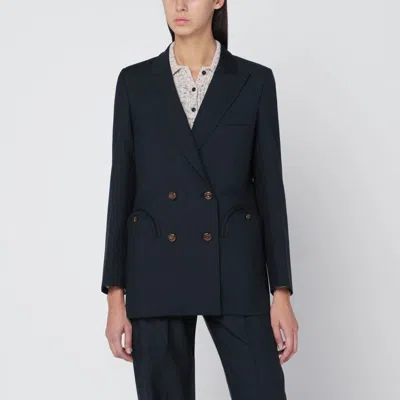 BLAZÉ MILANO BLAZE MILANO  NAVY BLUE WOOL AND MOHAIR BLAZER FIRST CLASS
