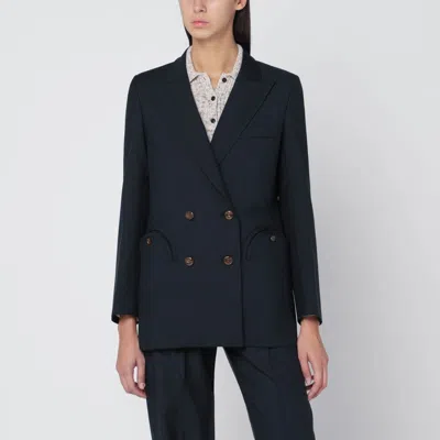 Blazé Milano Navy Blue Wool And Mohair Blazer First Class