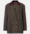 Blazé Milano Nightbreak Double-breasted Wool-blend Blazer In Brown