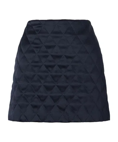 Blazé Milano Novalis Coci Quilted Satin-crepe Mini Skirt In Blue