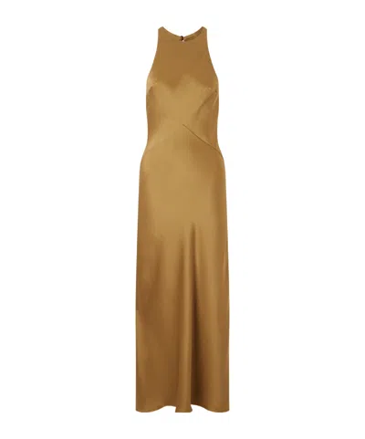 Blazé Milano Novalis Crepe Midi Dress In Bright Yellow