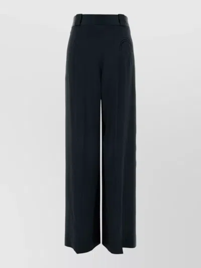 Blazé Milano Novalis Satin Palazzo Trousers Pleated Wide In Blue