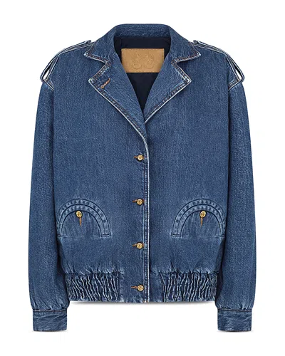 Blazé Milano Blaze Milano Nriid Charlie Cotton Denim Bomber Jacket In Blue