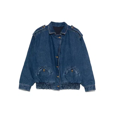 Blazé Milano Blaze Milano Nariida Quilted Denim Jacket In Brown