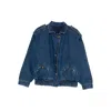 Blazé Milano Elasticated Pocket Denim Jacket In Brown