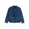 Blazé Milano Elasticated Pocket Denim Jacket In Brown
