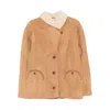 Blazé Milano Long-sleeved Leather Jacket In Brown