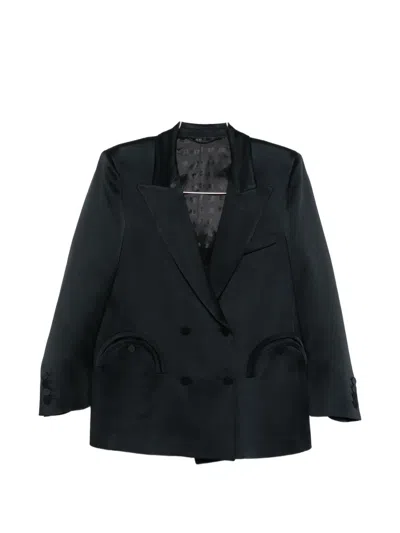 Blazé Milano Oversized Double-breasted Blazer In Black