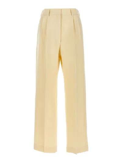 Blazé Milano Fox Pleated Front Trousers With Side Pockets In White