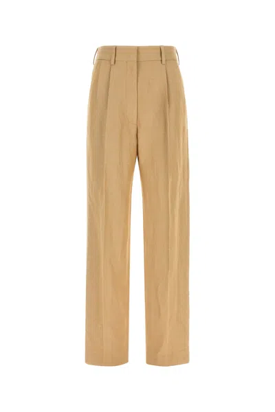 Blazé Milano Pantalone Renegade In Misto Lino Cammello Donna In Brown