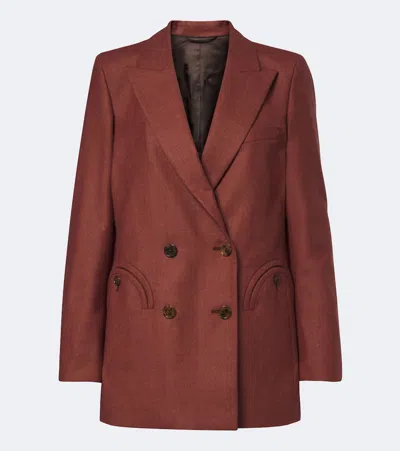 Blazé Milano Patea Everyday Wool And Cashmere Blazer In Brown