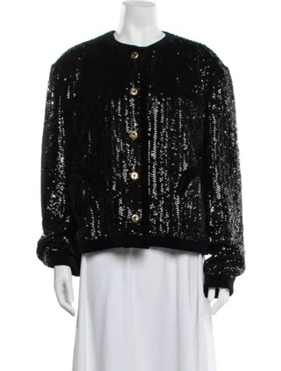Pre-owned Blazé Milano Patterned Blazer In Black