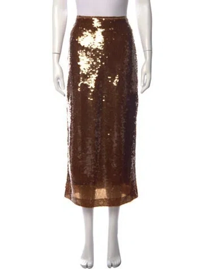 Pre-owned Blazé Milano Patterned Midi Length Skirt In Brown