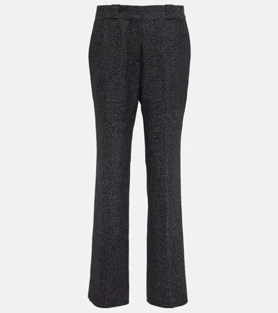 Blazé Milano Percheron High-rise Wool-blend Pants In Black