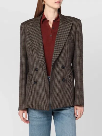 BLAZÉ MILANO PIED DE POULE WOOL DOUBLE BREASTED COAT