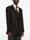 Blazé Milano Pinstripe Blazer In Black