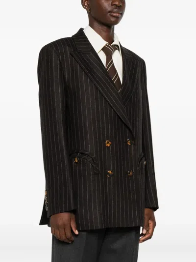 Blazé Milano Pinstripe Blazer In Black