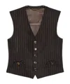 Blazé Milano Pinstripe Buttoned Waistcoat In Brown