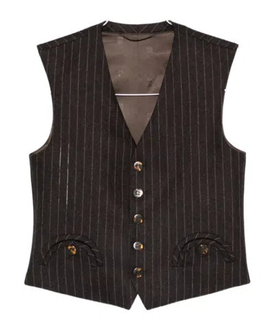 BLAZÉ MILANO PINSTRIPE BUTTONED WAISTCOAT