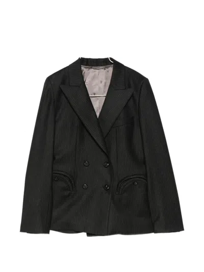 Blazé Milano Pinstriped Double-breasted Jacket In Black