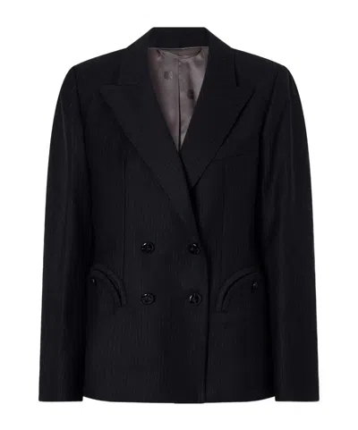 Blazé Milano Pinstriped Double-breasted Jacket In Black