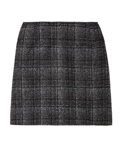 Blazé Milano Plaid Mini Skirt In Black