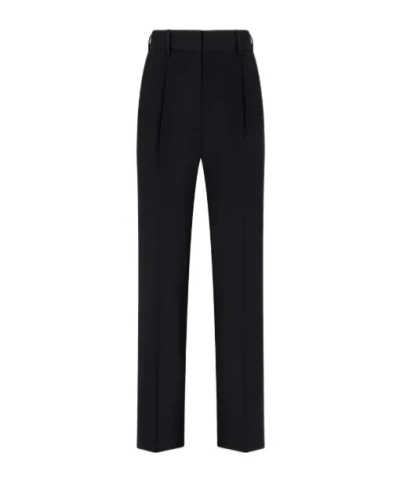 Blazé Milano Pleated Straight-leg Wool Black Pants