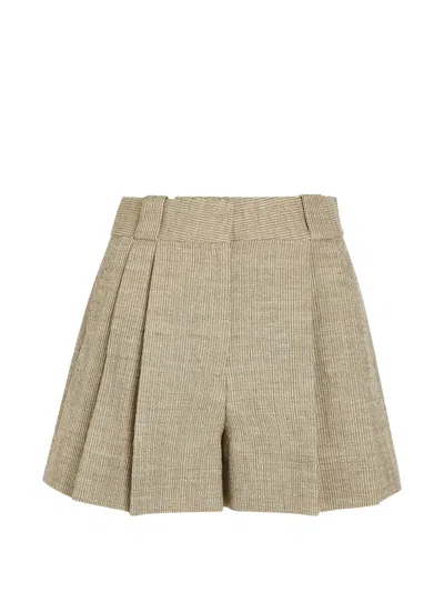 Blazé Milano Pleated-design Textured Shorts In Neutral