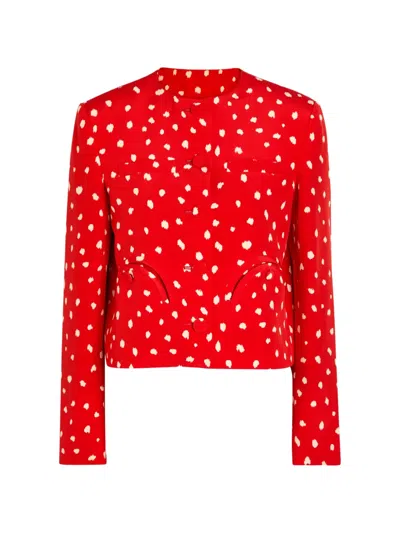 Blazé Milano Blaze Milano Shamo Bolero Polka Dot Silk Jacket In Orange