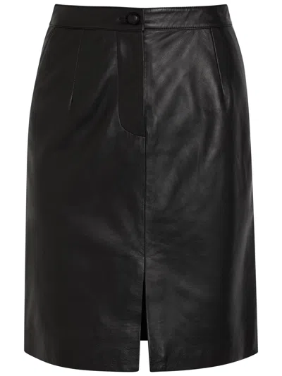 Blazé Milano Blaze Milano Popeye Leather Knee-length Skirt In Black