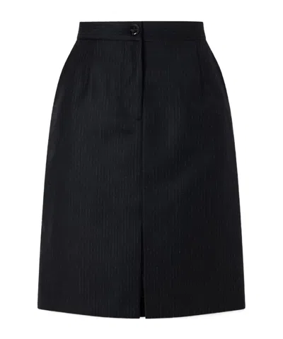 Blazé Milano Popeye Pinstriped Wool Knee-length Skirt In Black