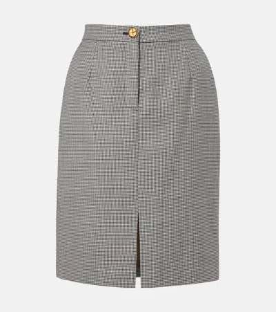 Blazé Milano Popeye Virgin Wool Pencil Skirt In Gray