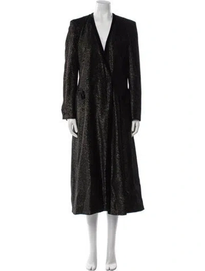 Pre-owned Blazé Milano Printed Coat In Black