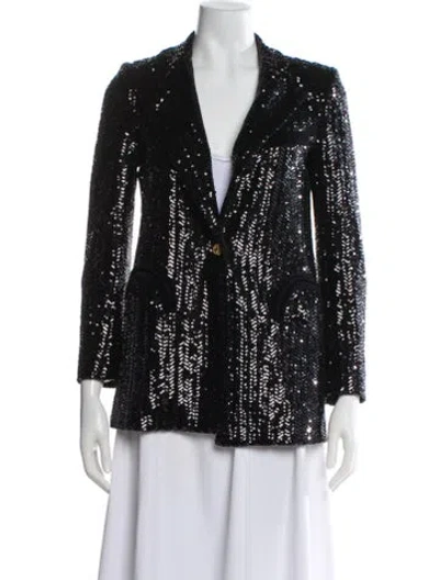 Pre-owned Blazé Milano Printed Evening Jacket In Black