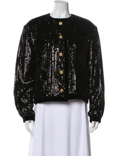 Pre-owned Blazé Milano Printed Evening Jacket In Black