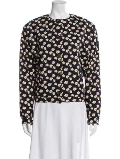 Pre-owned Blazé Milano Printed Evening Jacket In Blue