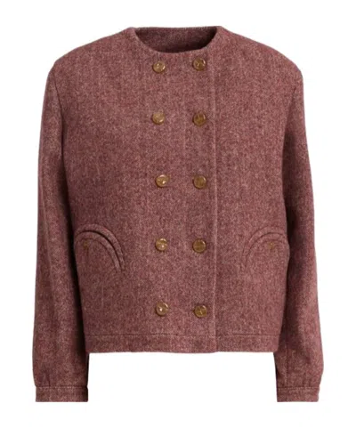 Blazé Milano Queenie Wool Bolero Jacket In Pink