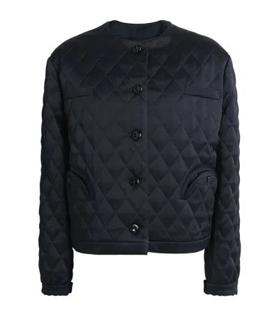 Blazé Milano Quilted Gliss Cropped Jacket In Blue