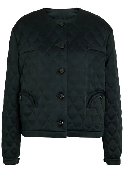 Blazé Milano Blaze Milano Quilted Satin Bolero Jacket In Black