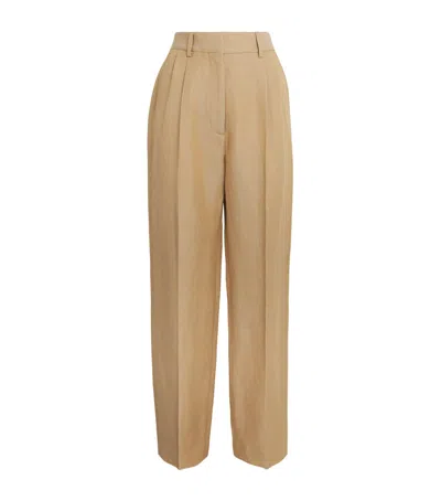 Blazé Milano Renegade Fox Straight Tailored Trousers In Brown