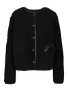Blazé Milano Gliss Reversible Leather-trimmed Shearling Jacket In Black