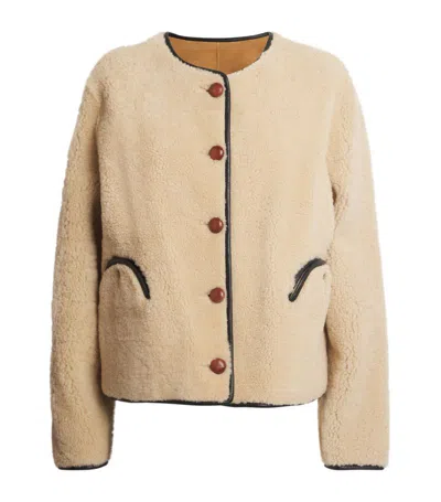 Blazé Milano Blaze Milano Tatoosh Reversible Sheepskin Jacket In Neutral
